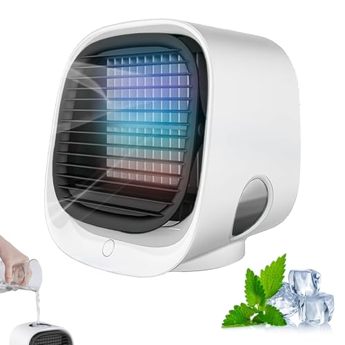 Aira Breeze Luftkühler, Air Breeze Klimaanlage, Luftkühler mit Wasserkühlung Klein, Tragbarer Klimaanlagenventilator, USB-betriebener Klimagerät für Familie, Reisen (Weiß)