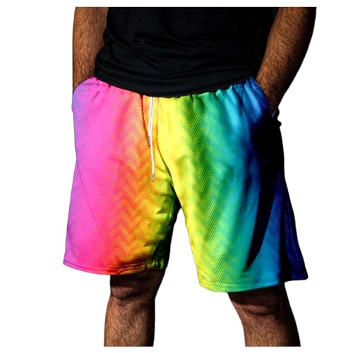 Pride Shorts Herren LGBT Gay Pride Flag Regenbogen Shorts Sport Sommer Kurze Hosen Schnelltrocknende Laufshorts Trainingshose Outdoor Sporthose Pride Month Regenbogen Geschenke