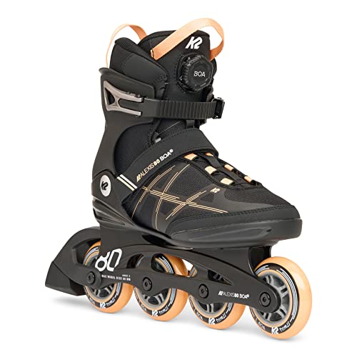 K2 Skates Damen Inline Skates ALEXIS 80 BOA, black - peach, 30H0100.1.1.075