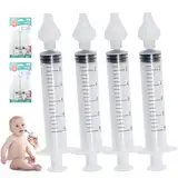 ARONRAVE Nasensauger Baby 4 Nasensauger Baby 10 ml Nasendusche Kinder mit Silikon Nasenreiniger Tragbares Säuglings Nasenreinigungsspülgerät Wiederverwendbar Nasenwaschreiniger