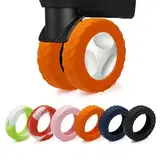 XYOFUN Gepäckraum-Radschutzabdeckung,Neueste Upgrade Gepäckradabdeckungen,Stufe 8 Reisekoffer-Radabdeckung,Anti-Staub & Kratzer Geräuschreduzierung Radschutz(Orange,8)