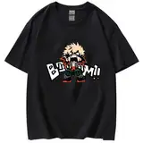 My Hero Academia T-Shirt Mit Grafikdruck Bakugou Katsuki Cartoon Sommer Rundhals 2D Gedruckt Tops Teenager Hohe Qualität Hip Hop Wild Streetwear (S,Color 01)