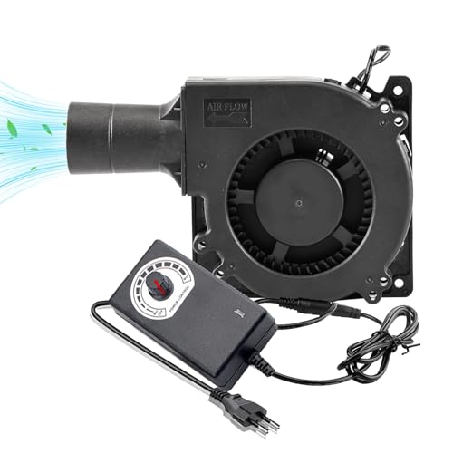 Silkwish Gebläse Lüfter 230V mit Drehzahlregler - AC Radiallüfter mit Regler, Turbinengebläse für Heizgeräte Grill BBQ Picknick, Kühlung Lüfter für Haushaltsgeräte - 120 x 32mm