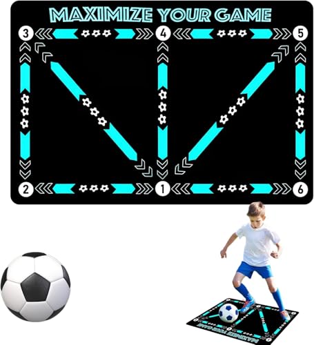 YANINEE 60 * 90cm Fussball Matte, Rutschfest Fussballmatte Training, Ballkontrolle Fußball Trainingsmatte für Kinder