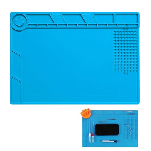 Magnetische Lötmatte, 35 x 25 cm Lötmatte Reparatur Matte, Magnetische Lötmatte aus Silikon, Arbeitsmatte Werkstatt, Handy Reparatur Matte, für die Wartung von Mobiltelefonen, Werkzeug, Digital