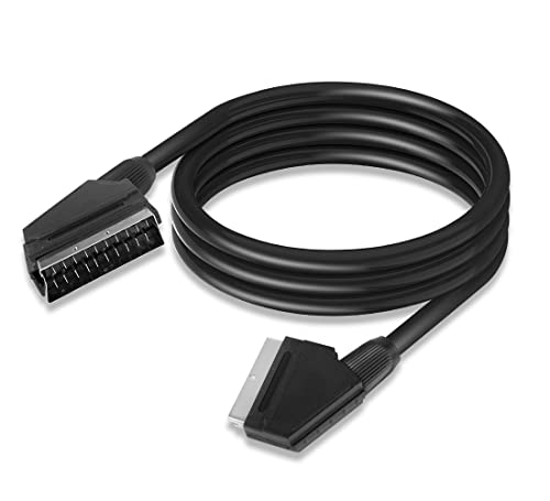 YAODHAOD SCART Kabel Verzinkt 1,5m 21 Polig, mehrfach geschirmt, Präzisionsstecker, Full HD （Stecker an Stecker）