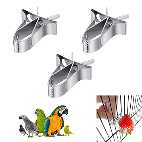 Papageien Feeder Clip,Vögel Futterhalter Feeder Gerät,Langlebig Vögel Futterhalter Zubehör,Gerät Vogelkäfig Fruchtclip,für Wellensittiche Sittiche Nymphensittiche,3 Stück