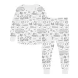 Kinder-DIY-handbemaltes Homewear-Set zum Ausmalen Pyjama-Sets für Jungen Mädchen mit denen Man Spielen tragen kann Outfit Mädchen (White 5-6 Years)