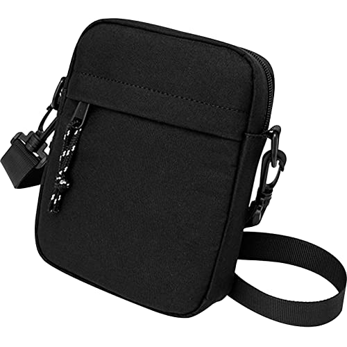 Ogetok Kleine Umhängetaschen Geldbörsen, Nylon Umhängetasche für Damen, Herren Messenger Taschen Reisetasche Geldbörse Kleine Handtasche mit mehreren Reißverschlusstaschen (Schwarz)