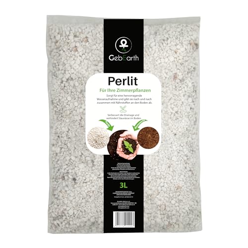 GebEarth® | Perlite für Pflanzen 3L | Körnung 2-6 mm | Verbessert die Wasserdrainage | Expandierte Perlite, ideal für Sukkulenten, Orchideen, Karnivoren und andere feuchtigkeitsempfindliche Pflanzen.