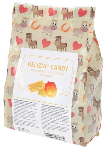 Kerbl Delizia Candy (Geschmacksrichtung Honig/Mango, 600 g Beutel, Leckerli für Pferde, hochwertige und natürliche Zutaten) 3227335