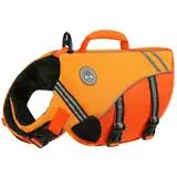 VIVAGLORY Sportstil Schwimmweste für Hunde mit Hervorragendem Auftrieb, Einstellbar & Langlebig Schwimmweste mit Sicherem Befestigungssystem für Kleine Hunde, Dunkelorange