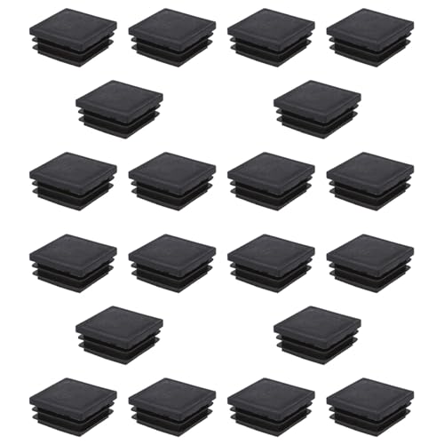 Gbloodst 40 mm x 40 mm Endkappen mit quadratischem Rohr aus schwarzem Kunststoff, 40 Stück