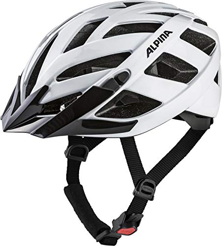 ALPINA PANOMA CLASSIC - Leichter, Optimal Belüfteter Touren Fahrradhelm Mit Optionalen LED-Licht Für Erwachsene, white gloss, 56-59 cm