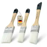 ORGAFLIX Lackierpinsel - 3er Set - 30mm, 35mm, 50mm, Malerpinsel für Lacke u. Farben - flachpinsel, lackpinsel für Lack, Farbe, Holz, Öl & Acryl - Ideal für Malerarbeiten & Renovierungen