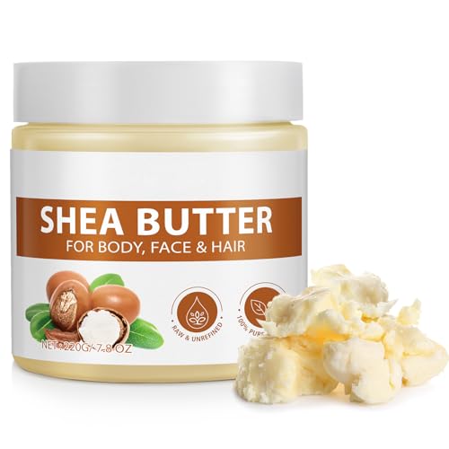 Sheabutter, Sheabutter Bio, Feuchtigkeitsspendend, Nicht Fettend, Ihre Haut und Haare werden nie Wieder Trocken Sein, Sheabutter für Körper, Gesicht und Haare – 7,8 oz