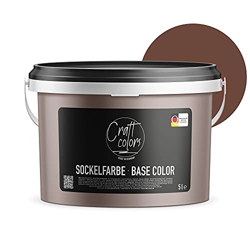 Sockelfarbe 5L Dunkel Braun | hochwertige Farbe für Beton, Mauerwerk, Kellerwand, Fassade & Dachflächen | Nassabriebklasse 1 | Made in Germany |Wetter & UV-Beständig