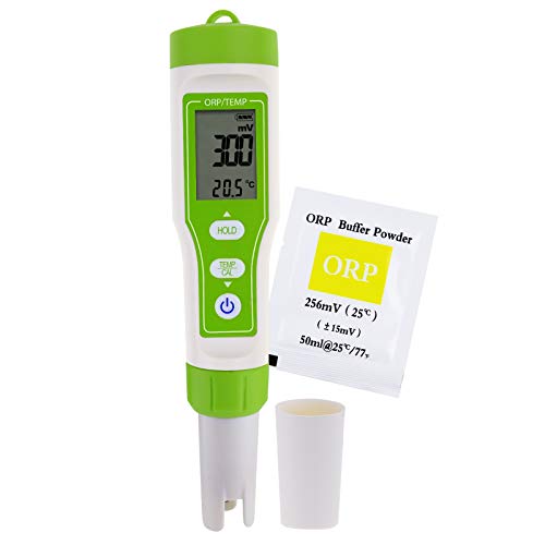 Digital ORP Meter mit Automatisch Kalibrierung & ORP Puffer Pulver, -1200~1200mV Hoch Richtigkeit ORP Prüfer zum Testen Wasser