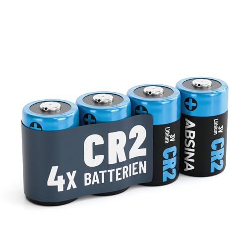 ABSINA 4X CR2 3V Lithium Batterie für Kamera, Fotoapparat & vieles mehr - CR2 Batterie auslaufsicher & mit langer Haltbarkeit - Batterie CR2 mit 800mAh - Batterien CR2, CR 2 Batterien, CR2 Batteries