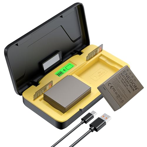 ENEGON NP-W126S/W126 Akku(1680mAh) 20W-LCD-Schnellladegerät für Fujifilm X100V, X100VI, X100F, X-T1, X-T3, X-T30, X-T100, X-A1, X-E1, X-E2, X-E3, X-M1, X-Pro1, HS30EXR, HS35EXR, HS50EXR