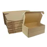 Klein Versandkartons, 230x160x50mm Maxibriefkartons für Postversand, Versandtaschen Warensendung, Braune Verpackungskartons für Geschäft, Aufbewahrung oder Geschenkbox, aus Wellpappe(10 Stück)