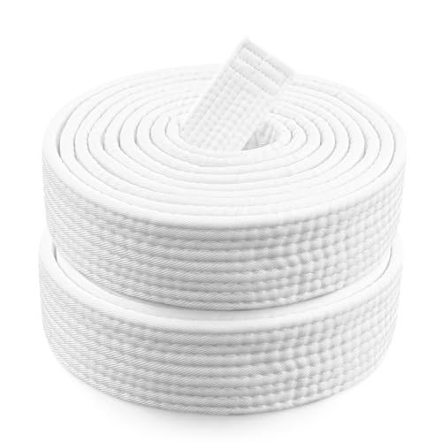 FORETOGO 2 Stück Judo Karate Gürtel,2.6M Weißes Polyester Judo Gürtel Kampfsport Sport Gürtel 4CM Breit Taekwondo Gürtel für Taekwondo-Kampfkunstunterricht Praxis