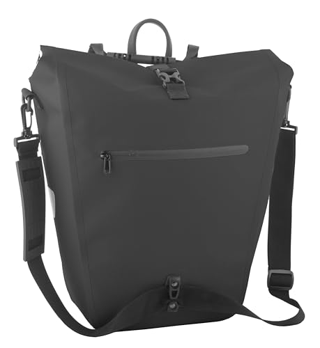 Ekostar online shopping - 2in1 Fahrradtasche - Wasserdicht - Langlebig - RPET - Gepäcktasche Single - Schwarz - 24-31L Flexibles Volumen - Gepäcktasche Elektrofahrräder