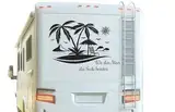 Wo das Meer... | Wohnmobile Wohnwagen Aufkleber | Camping Urlaub Auto & Mehr - Selbstklebend - Wandtattoo | Spruchaufkleber