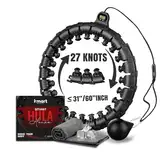 K-MART Smart Weighted Hula Hoop, verstellbar, gewichteter Hula-Reifen, 27 Knoten, Schwarz