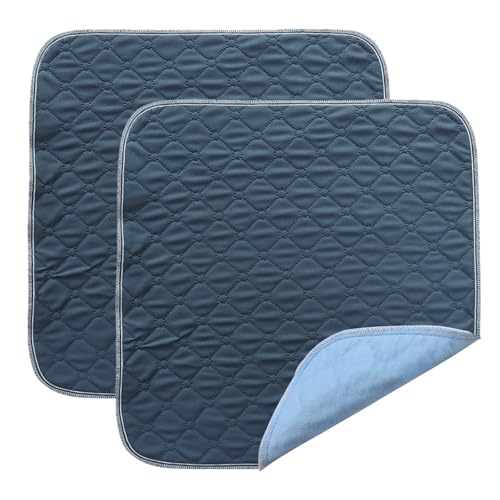 2 Stück wasserdichte Inkontinenz Sitzauflage: WANDGU Waschbare Inkontinenz Stuhlauflage, Langlebige Inkontinenz Stuhlunterlage für Rollstuhl Autositz Sofa, Dunkelgrau, 50X50cm