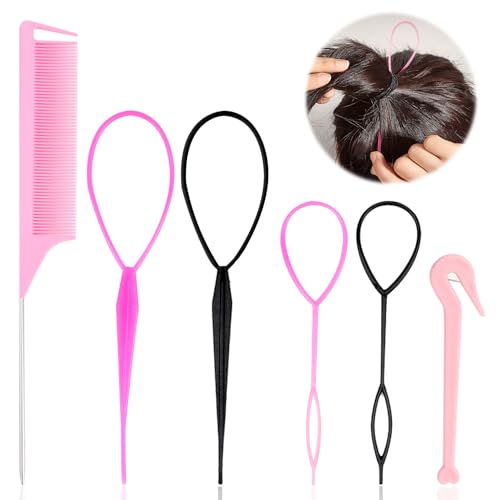 6 Stück Haarstyling-Set für Frauen und Mädchen, Haargeflecht Werkzeug - Haarflechtwerkzeuge für DIY Frisuren, Frisurenhilfe, Für Frauen, Mädchen