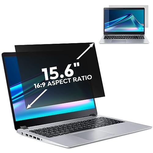 ZOEGAA Laptop Sichtschutzfolie 15.6 Zoll Seitenverhältnis 16:9 für Hp/Dell/Acer/Lenovo/ThinkPad/Asus,Anti Blaulicht Laptop Sichtschutz 15.6 Zoll&Abnehmbarer Laptop Privacy Screen 15.6 Blickschutzfolie