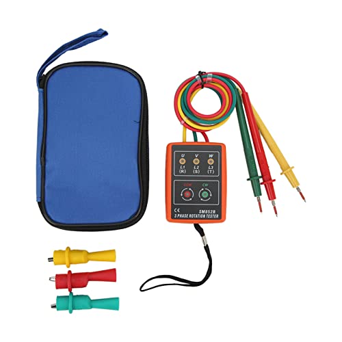 SM852B 3-Phasen-Rotationstester, Digitaler 3-Phasen-Rotationsmesser, Tragbar und Großer Bereich für Stromprüfungen AC 60 ~ 600 V