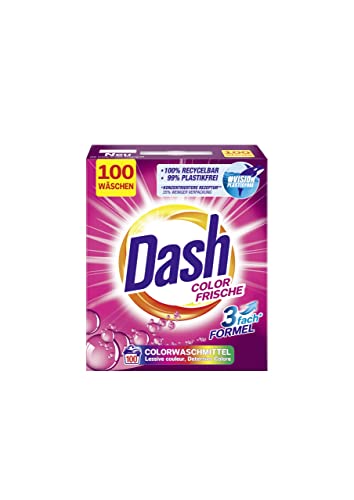 Dash Color Frische Pulver – Vollwaschmittel Pulver für strahlend saubere und frische Buntwäsche – 100 Waschladungen