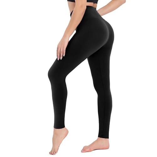 CAMPSNAIL Leggings Damen High Waist Blickdicht Leggins für Sport Yoga Gym （1er Pack- Schwarz,XXL