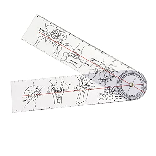 Telituny Orthopädisches Lineal Wirbelsäulen-Goniometer medizinischer Winkelmesser Winkellineal Gelenk-Orthopädie-Werkzeug Messgerät für Physiotherapie Sporttherapie 18,5 * 5 cm/7,28 * 1,97 Zoll