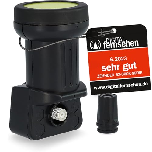 [ Test 2X SEHR GUT *] ZEHNDER Single LNB, LTE Abschirmung, Sun Protect UV Schutz, 1Fach HD 4K LNB für 1 Teilnehmer für Direktanschluss (Fernseher, Sat Receiver) LNC für Satellitenschüssel Antenne