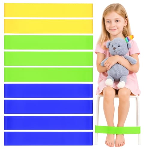 ZMDMAH 9 Pcs Dehnbare Stuhlbänder, Sensorische Stuhlbänder, Stuhlbänder ADHS Stuhlzappelbänder Stuhlbänder Kinder ADHS Hilfsmittel mit Sensorischem Autismus für Stühle ADHS SPD Yoga Fitness