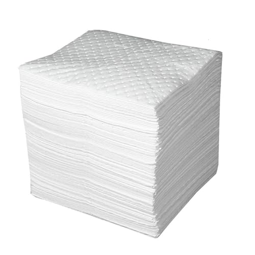 Absorbierende Pads Für ölverschmutzungen – Nur öl Absorbierende Matte – Schwere ölabsorbierende Matte – Kann Jede Art Von öl Absorbieren, Weiß, Zur Rein(Size:15.7in×19.6in（40cm×50cm）,Color:2mm 50Pcs)