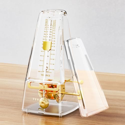 TERENCE Seiko Mechanisches Metronom Transparent Metronom Mechanisches Metronom für Klavier, Gitarre, Guzheng, Violine, Schlagzeug, Pfeife Universal Rhythmische Maschine für Musik