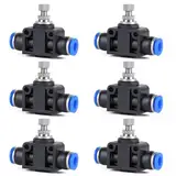 EFUTURETIME 6 x Pneumatik Steckverbinder Drosselventil 6mm, Pneumatische Gerader Drosselrückschlagventil mit Steckanschluss, Push-in Schnellkupplung (SA6)