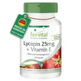 Fairvital | Lycopin Kapseln mit Vitamin E - 90 Kapseln - 25mg Lycopin - VEGAN - mikroverkapselt