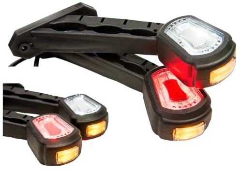2 x LED Gummi Begrenzungsleuchte Seitenleuchte 12V 24V mit E-Prüfzeichen Positionsleuchte Auto LKW PKW Wohnwagen KFZ Lampe Leuchte Licht Weiß Rot Orange