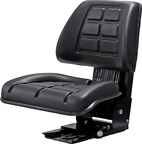 KLARA SEATS Schleppersitz Traktorsitz Universalsitz Trecker Sitz Oldtimer gefedert KS 44/1V PVC Schwarz neigungsverstellbar mit Stossdämpfer und Zugfedern