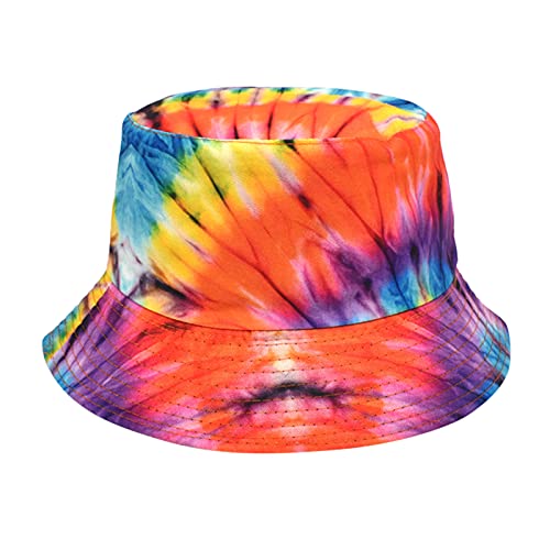 Hut Damen Sommer Hat hat Mode Adult hat Druck Outdoor-Sonnenschirmhut Fisherman 's Eimer Becken Baseballkappe Fischerhut 51 (Orange, One Size)