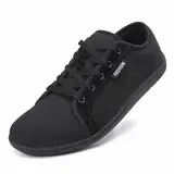 Uniuni Barfußschuhe Herren Damen Bequeme Minimalistische Traillaufschuhe Fitnessschuhe Outdoor Leicht Walking Barfuss Schuhe Schwarz 41