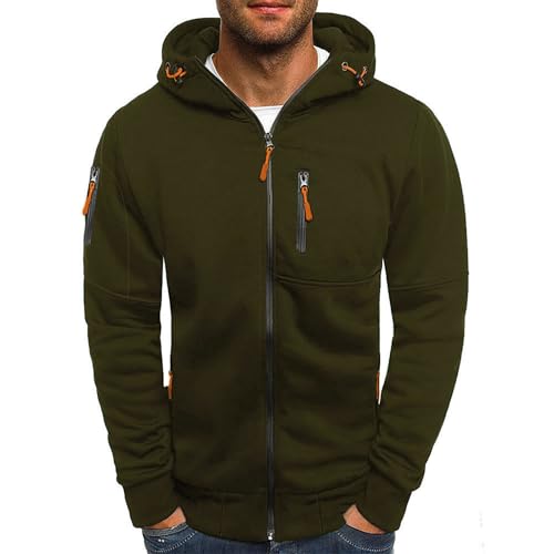 Übergangsjacke Herren Outdoorjacke Atmungsaktiv Freizeitjacke mit Kapuze Atmungsaktive Funktionsjacke Einfarbig Softshelljacke Wasserdicht Reisen Treking Regenjacke Camping Trachtenjacke Strickjacke