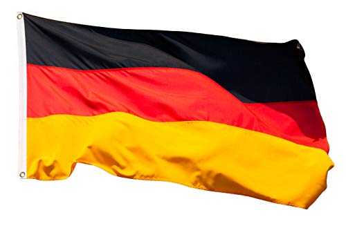 Aricona Deutschland Flagge - Deutschlandfahne 90x150 cm mit Messing-Ösen - Strapazierfähige Fahne für Fahnenmast - 100% Polyester