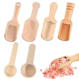 Mini Holzschaufeln, Klein Teeschaufel aus Holz, 6 Stücke Gewürzschaufel-Set, Schaufel Holz Klein Gewürzschaufel Mehlschaufel, für Salz, Löffel, Küchenutensilien, Milchpulver, Kaffee, Gewürze, Tee