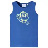 vidaXL Kinder Tank Top Jungen Knaben Unterhemd Trägershirt Ärmellos Blau Melange 128